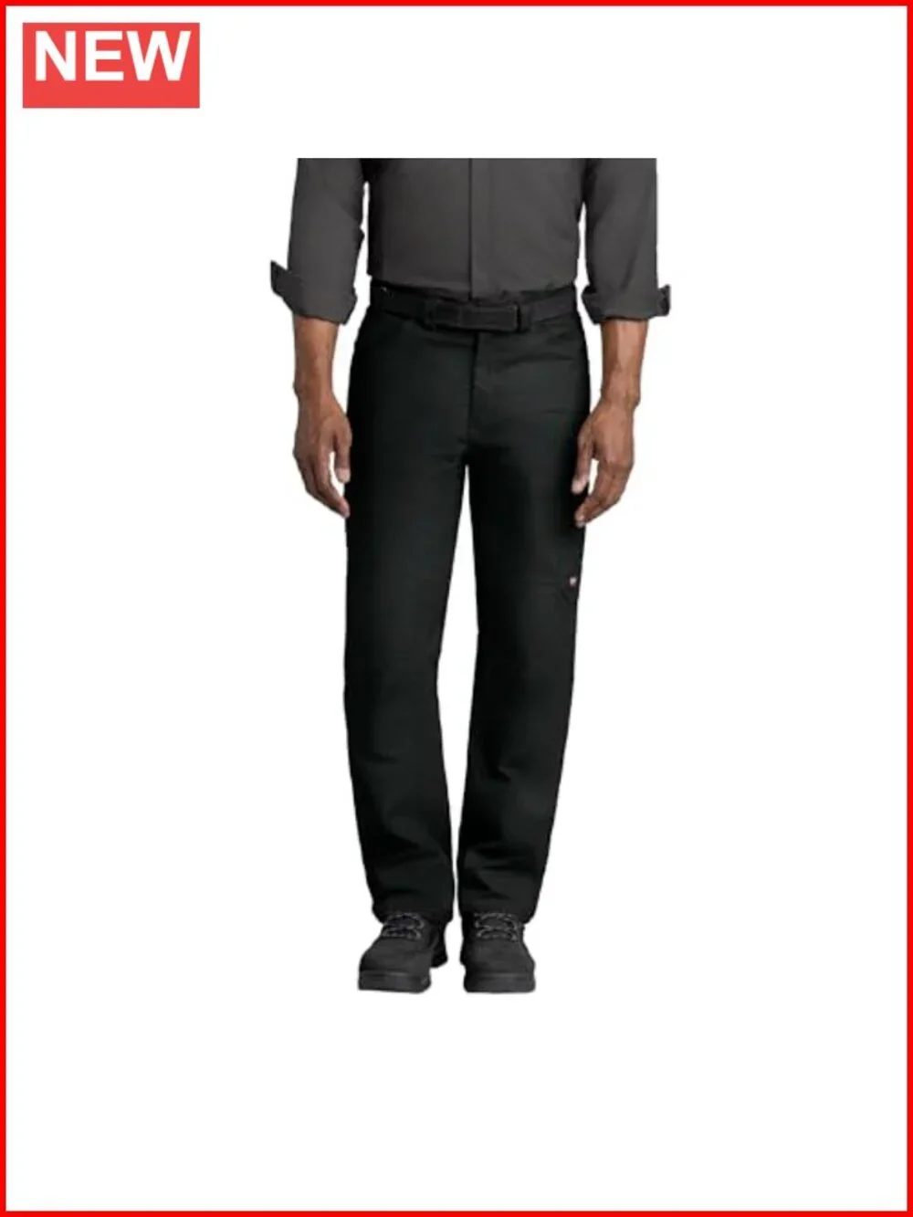 Men's Performance Shop Pants - Double Knee Work Pants with Concealed Zippers,